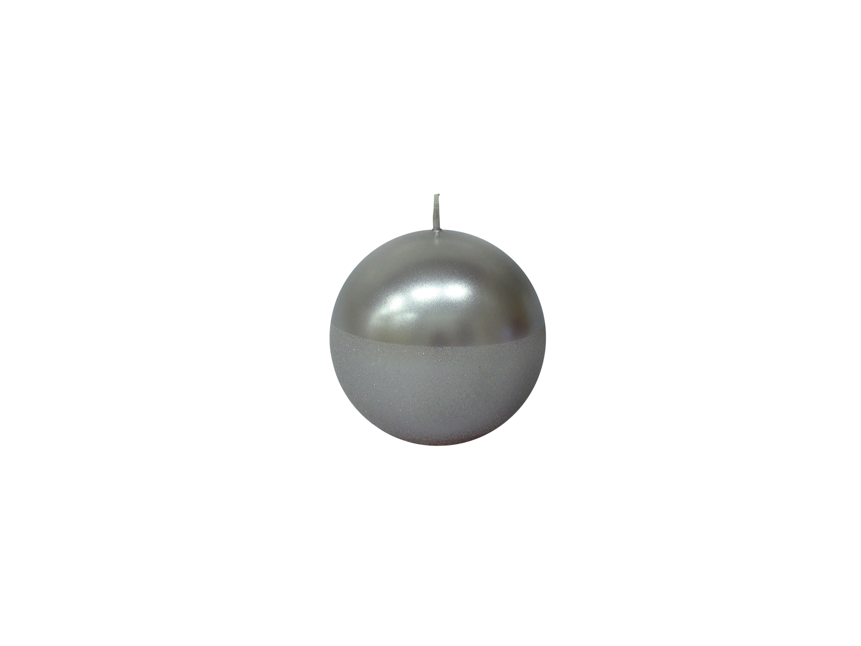 F028D041 Esfera 8cm cor Silver c/Glitter