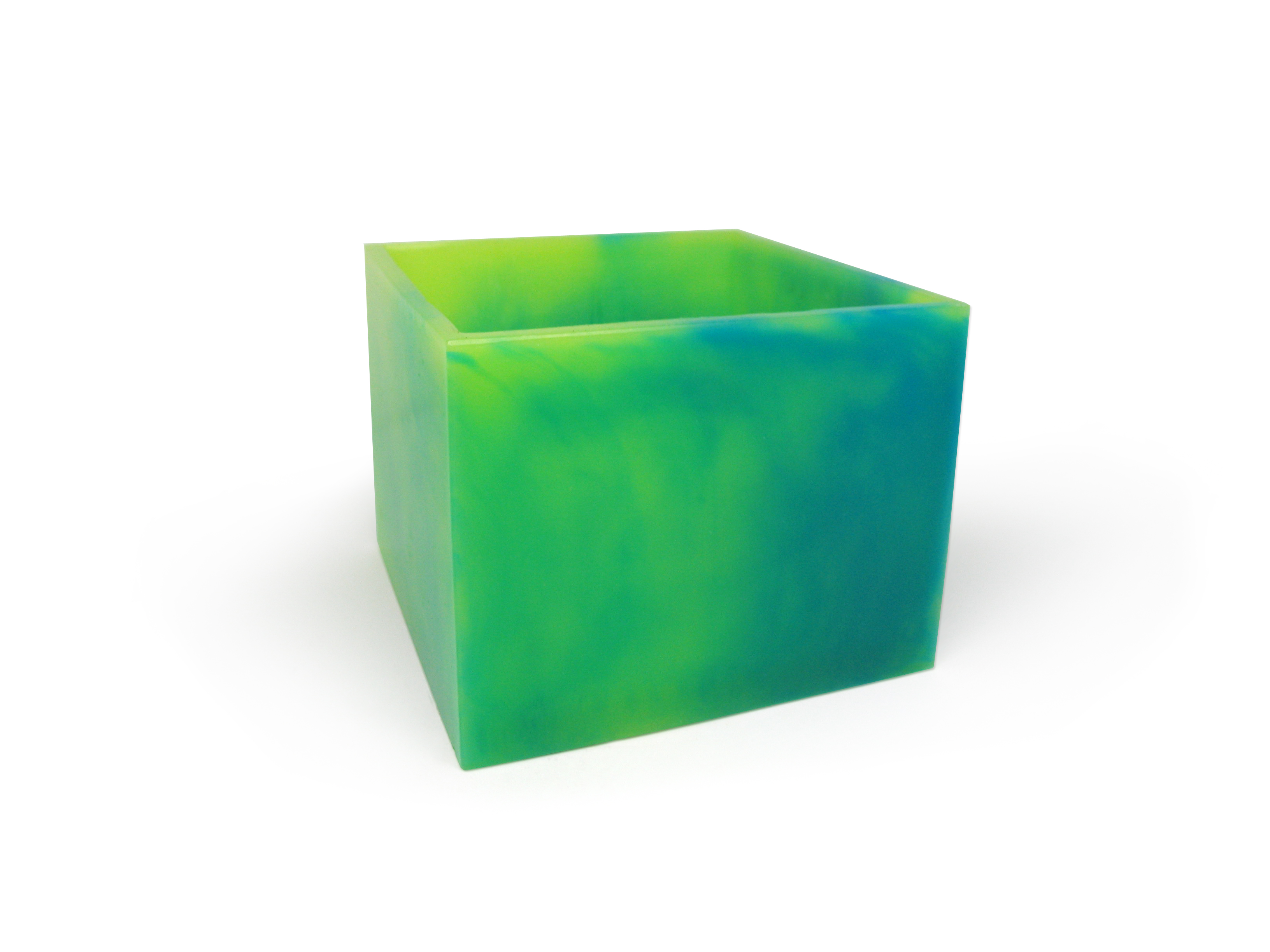 F039D031 Cubo Container 20*14,5cm cor Azul/Verde 374 C
