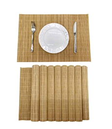010280 101 01 PP table mat white surface with bamboo structure