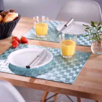 010117 901 01 PP table mat 30X41,5cm Bleu azur weave 22/22mm,rect