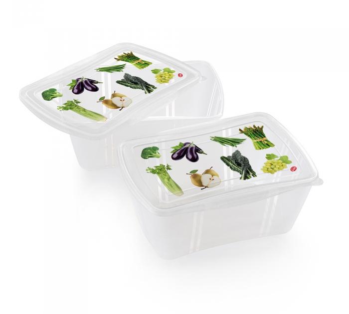 055021 SET OF 2 FRESH CONTAINERS RECT. 2L