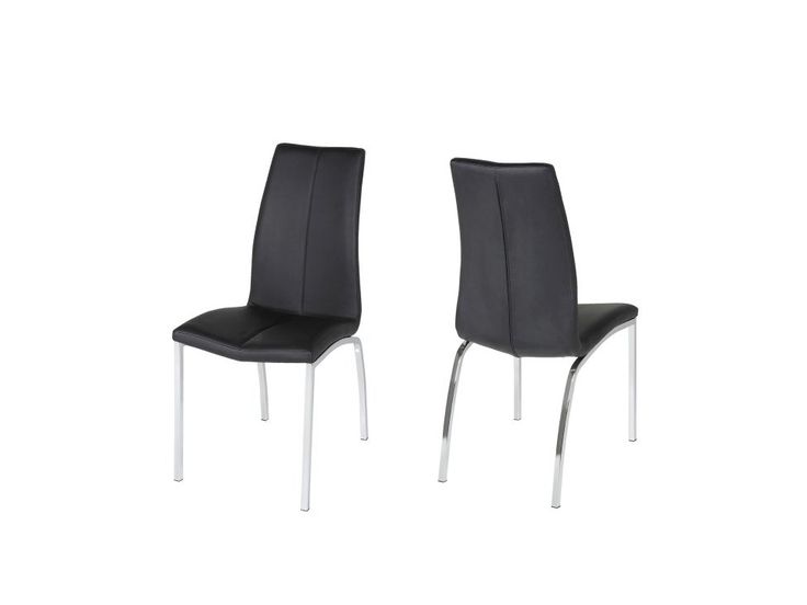 0000049252 Asama dining chair seat/black leather look black PU, base chrome