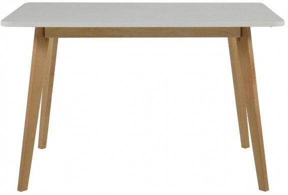 0000064007 Raven dining table wooden table top-lacquered white, woodenn legs L120 W80 H75,5cm