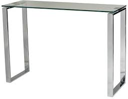 0000051222 Katrine console glass table top clear, 10 mm base chrome L:110 W:40 H:76cm