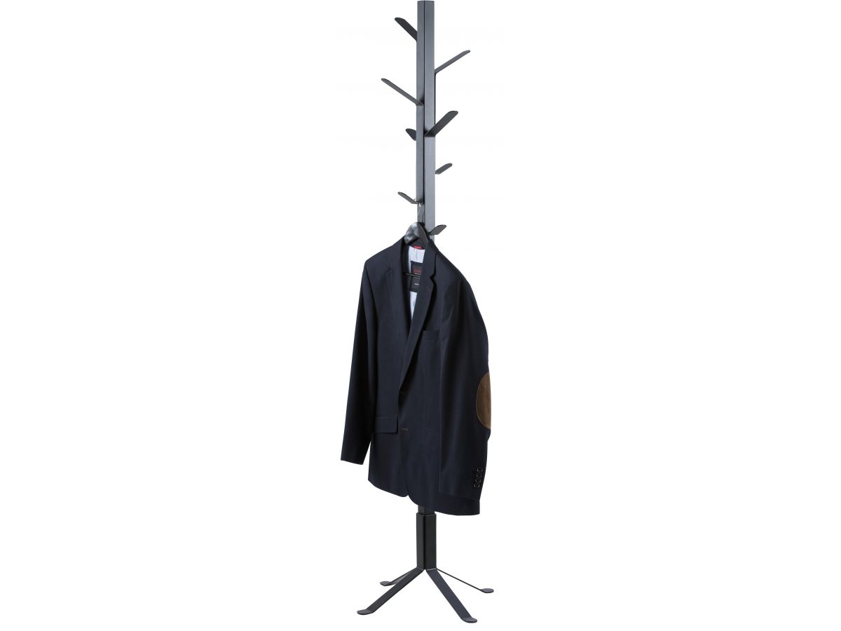 0000057426 vinson coat hanger metal lacquered black L:50 W:50 H:181 cm