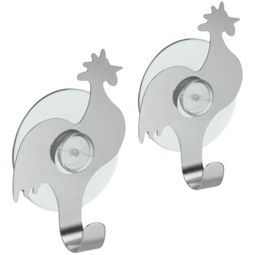 295012 SET OF 2 SUCTION HOOKS ROOSTERS