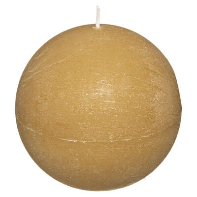 103134B YELLOW RUSTIC BALL CANDLE D10