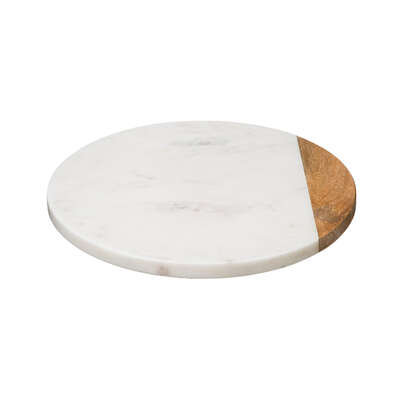 173704A  TURNING TRAY WH MARBLE 30CL