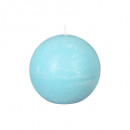 103151  TURQ RUSTIC BALL CANDLE D12
