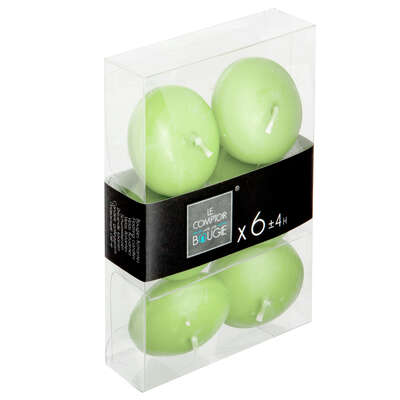 103206  GREEN FLOATING CANDLE X6