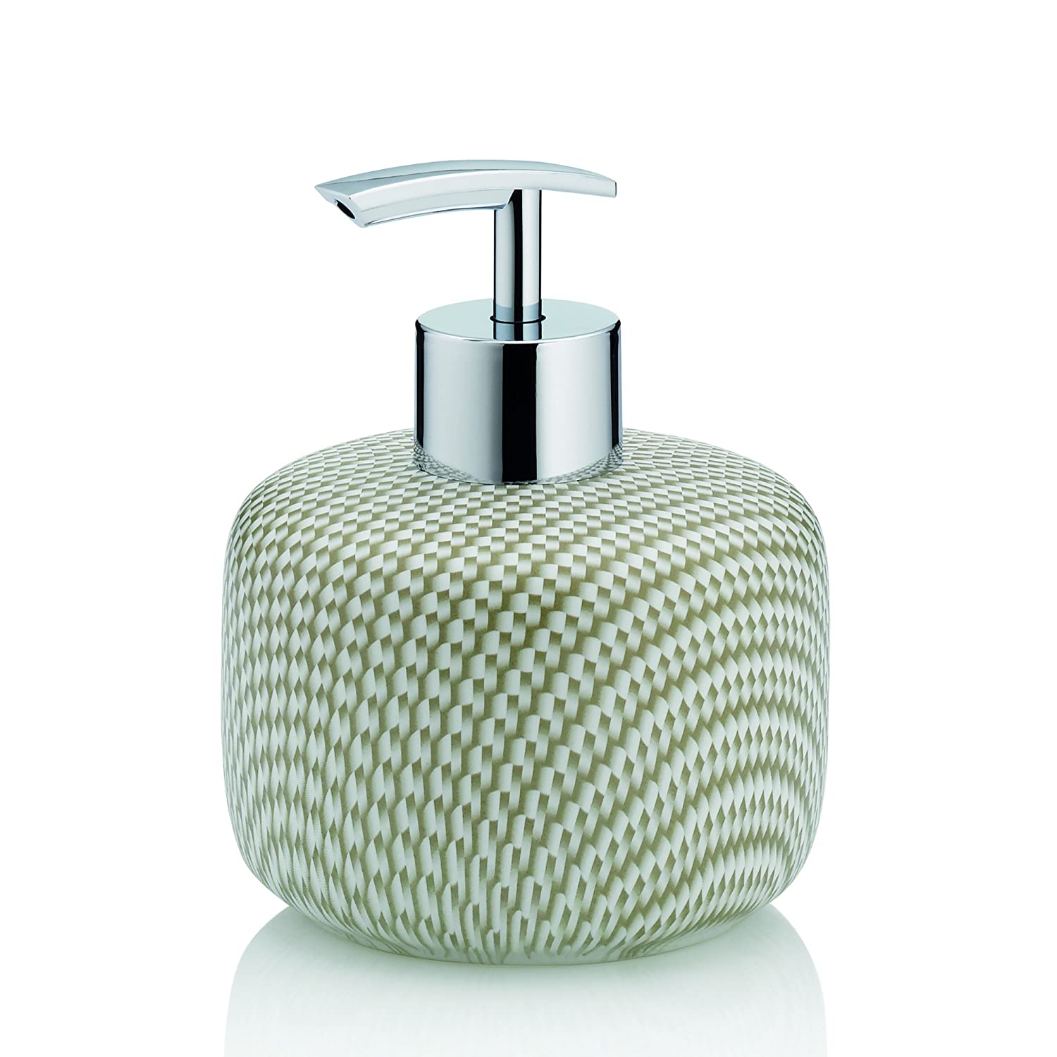 20207 Liquid soap dispenser Moreau Cearamic beige/white 10cm  , 11,5cm h, 350ml