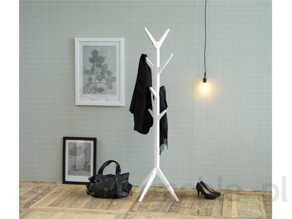 0000064399 Ascot dining coat  hanger wood lacquered white L:42 W42 H:178 cm