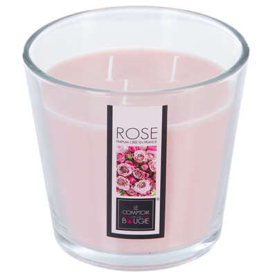 123000C SCENTED GLASS CANDLE ROSE 500G