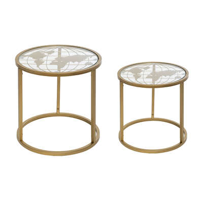 166576B MAP GOLD SIDE TABLE X2