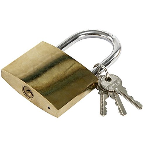 297591 BRASS PADLOCK, 35 MM WITH 3 SPARE KEYS